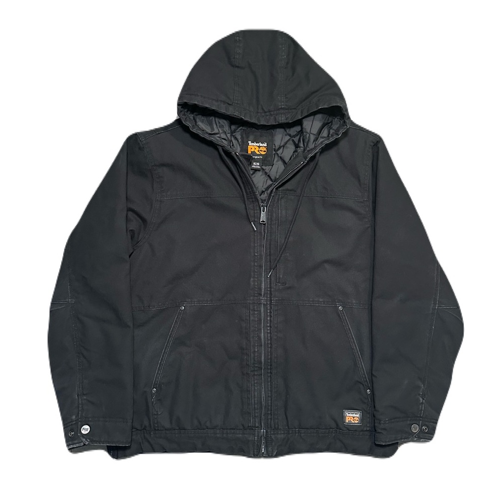 Timberland PRO Gritman Jacket Mens XL Black Lined Duck Canvas Workwear READ